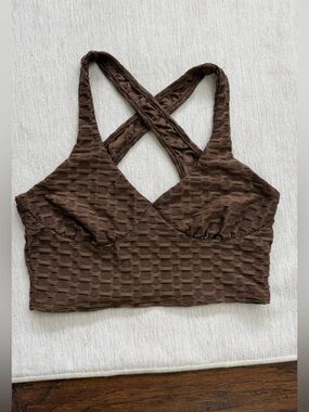 Better Be Brown Textured Crisscross Bralette